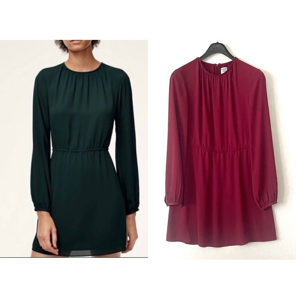 Elegant Women's Dress in Black and Burgundy
